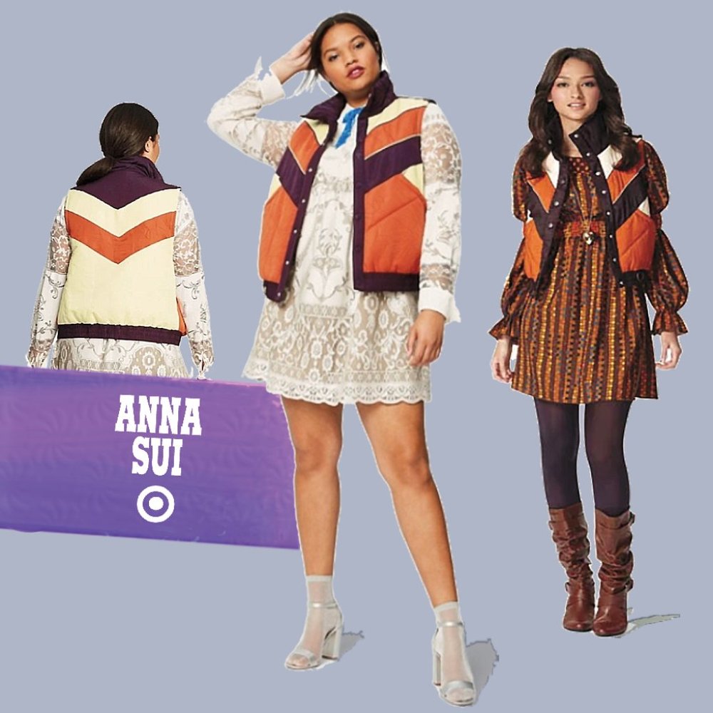 Anna Sui x Target 20th Anniversary Collection Sleeveless Retro Puffer Vest